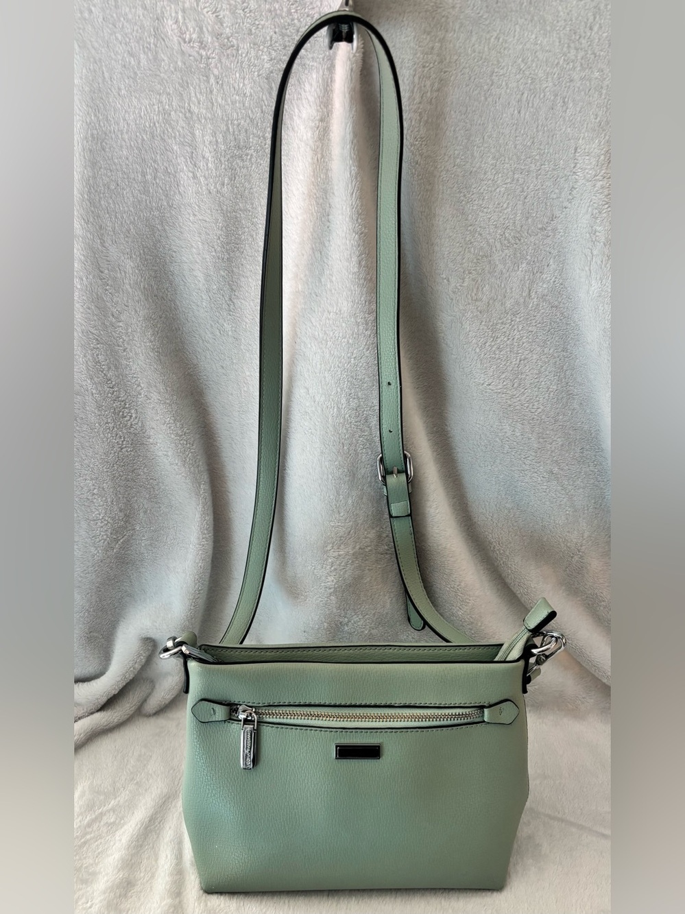 Velina Fabbiano Mint Green Pebbled Crossbody Bag